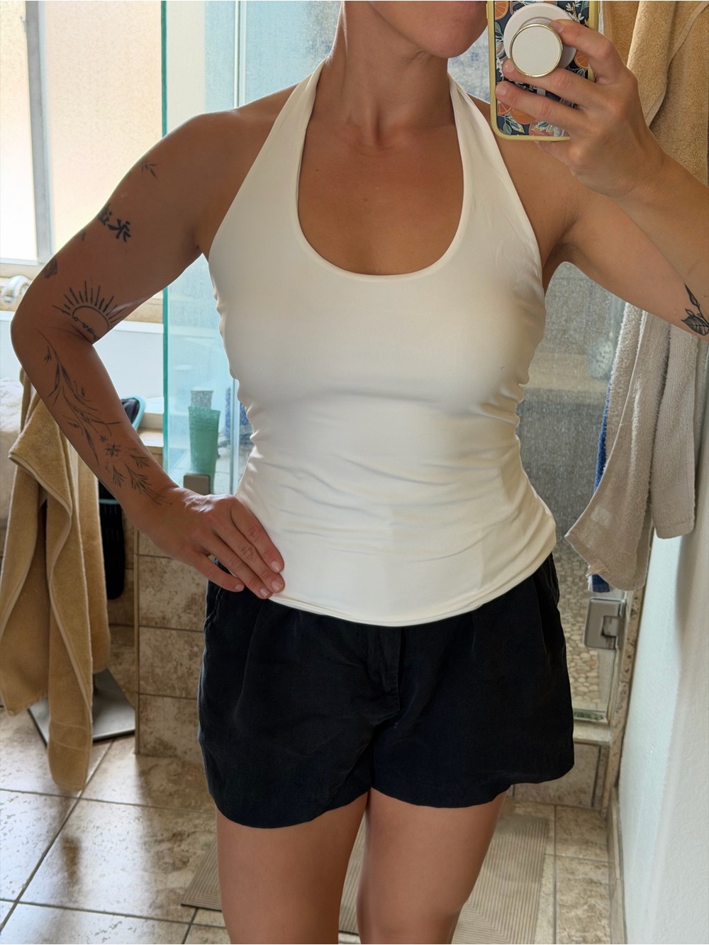 Hello Molly White Halter Tank Top - Women